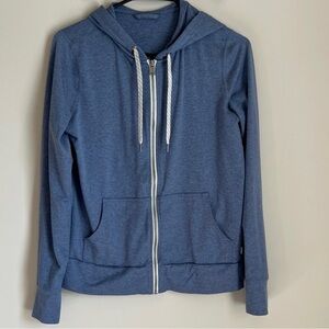 Vuori dream knit performance hoodie in blue heather jacket